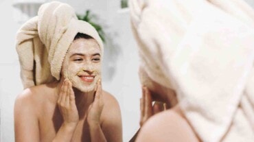 Woman with a face mask
